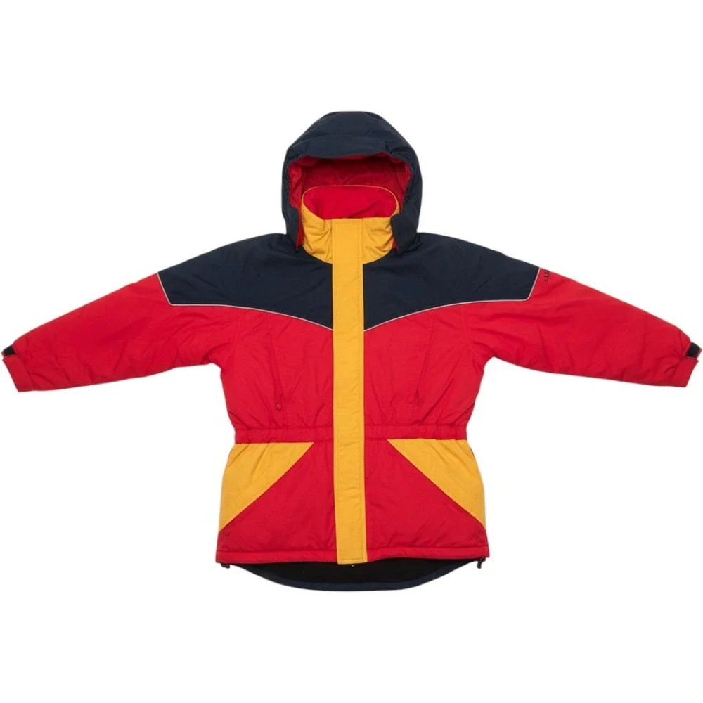 Vintage LL Bean Kids Large Insulated Winter Parka Red Navy Yellow Colorblock